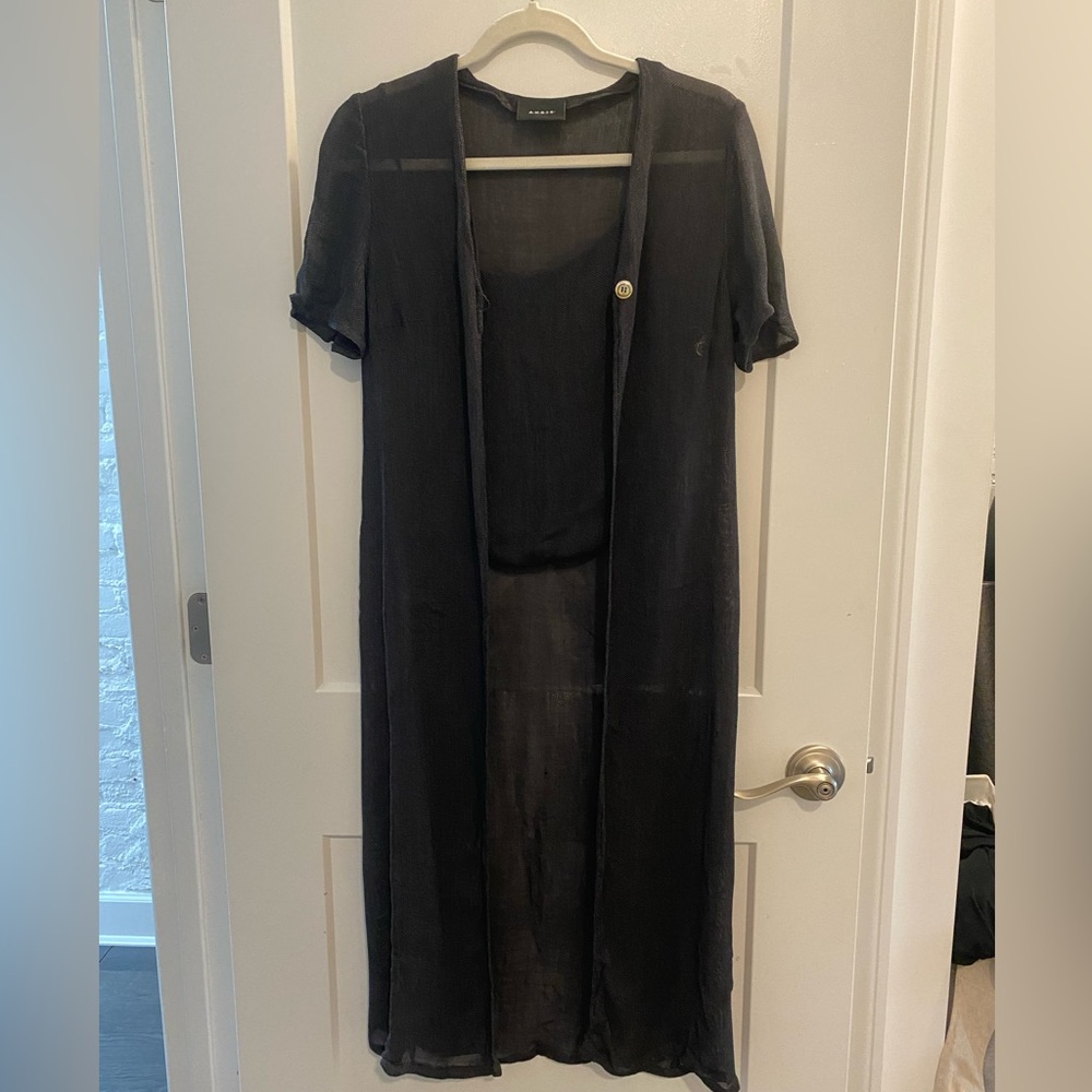 Akris 2 piece spaghetti strap and long cardigan